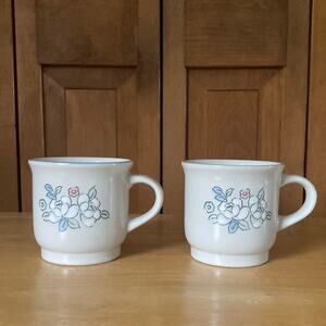 Vintage Hearthside Chantilly “Fleur de Lune” Coffee Cups, Set of 2